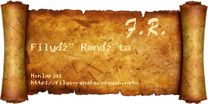 Filyó Renáta névjegykártya